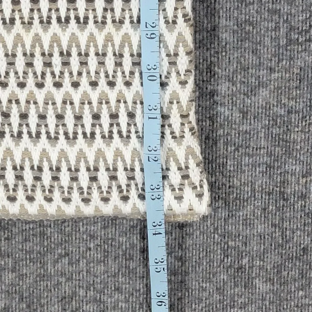 Food Network Table Runner White Beige Brown Geometric 100% Cotton 67
